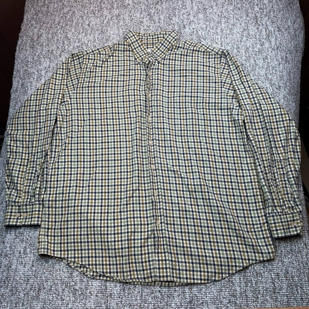 Viyella Shirt Mens XL Cotton Wool Blend Check Button Down Multi Color